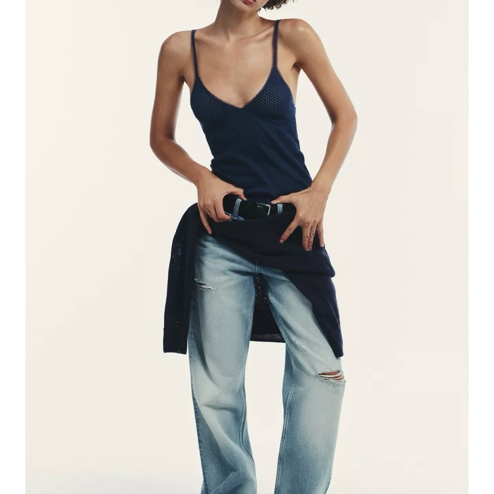 NWT ZARA POINTELLE TOP
